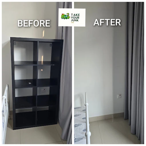 Before and After: Removing a Bedroom Shelving Unit in Dubai
